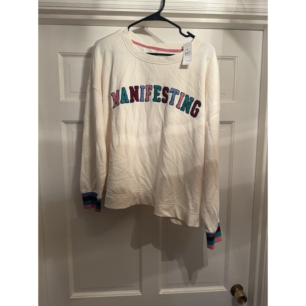 NWT Lou & Grey Womens Gray & Pullover Sweatshirt Size L